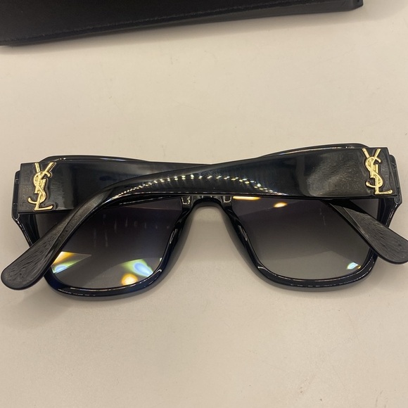 Saint Laurent Monogram Sunglasses SLM50 Black Frame and Gray Gradient Lenses - Picture 8 of 10